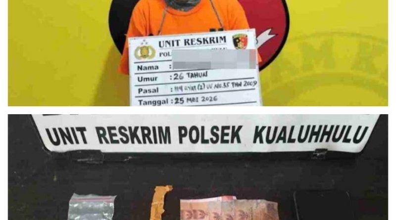Tim Opsnal Polsek Kualuh Hulu Gagalkan Peredaran Sabu,5,57 Gram Diamankan
